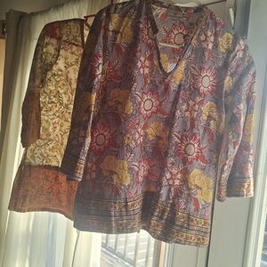 Women's Vintage Tunics Set Of 2 XS And SM